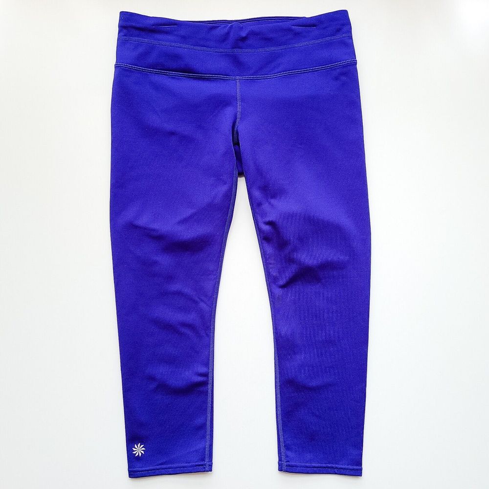 Athleta Sonar Capri Athletic Leggings Womens S Violet/Blue Gym Yoga - Picture 2 of 7